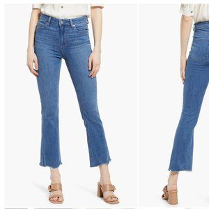 Paige Claudine High Waist Frayed Hem Flare Jeans 27